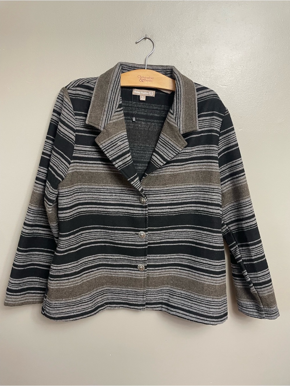 Victory Outfitters Blazer Gray and Black Size Large wool blend workwear